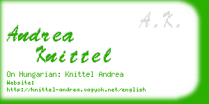 andrea knittel business card